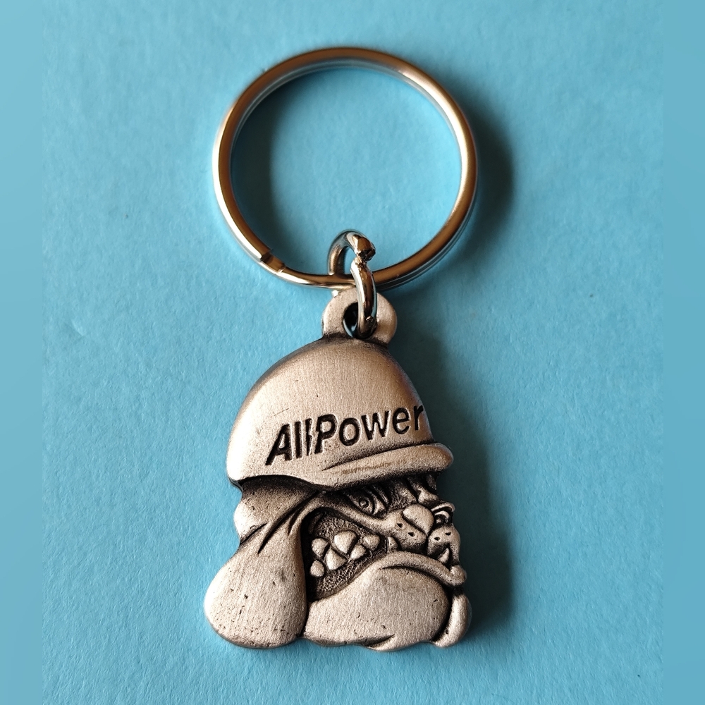 4/$20💥AllPower Silver Keychain with Bulldog Design